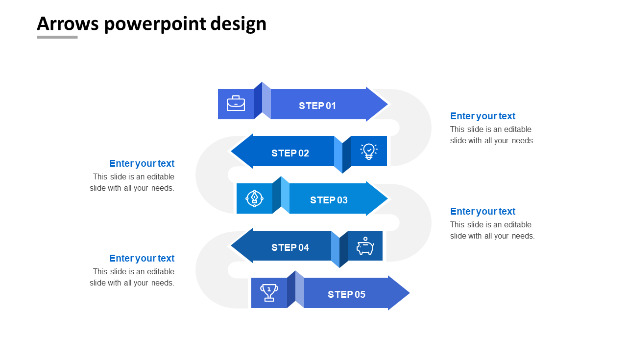 arrows powerpoint design-blue